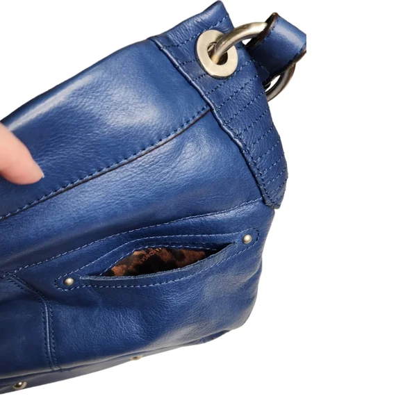 B. Makowsky Blue Soft Genuine Leather Shoulder Bag - Picture 14 of 17